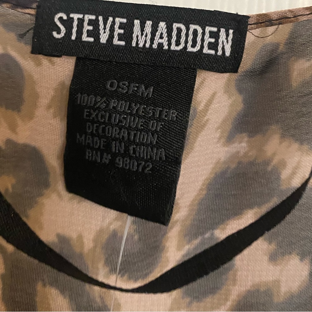 Steve Madden Shawl Wrap Open Leopard Print Cardigan - Picture 3 of 3